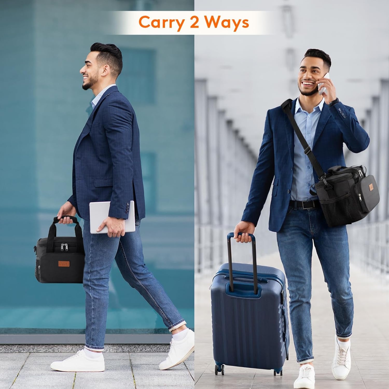 Lunch Bag 9L 12 Can Insulated Lunch Box Soft Cooler Cooling Tote for Adult Men Women, Black