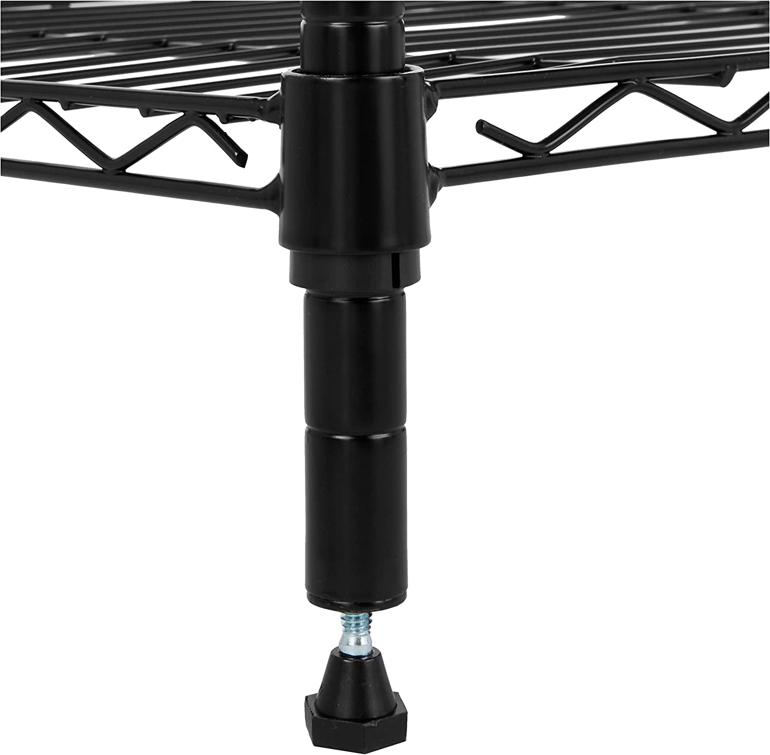 4-Shelf Storage Unit with Height Adjustable Shelves and Levelling Feet, 640 Kg Max Weight, Black, 35.6 Cm D X 91.4 Cm W X 137.1 Cm H