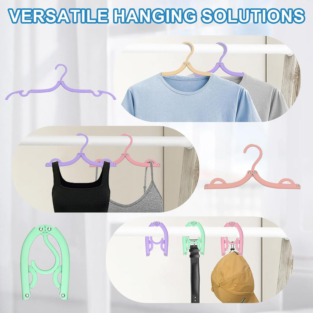 10 Pcs Plastic Travel Hangers - Portable Foldable Clothes Drying Rack for Travel