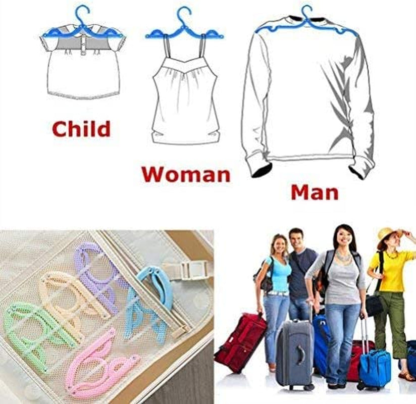 10 Pcs Plastic Travel Hangers - Portable Foldable Clothes Drying Rack for Travel